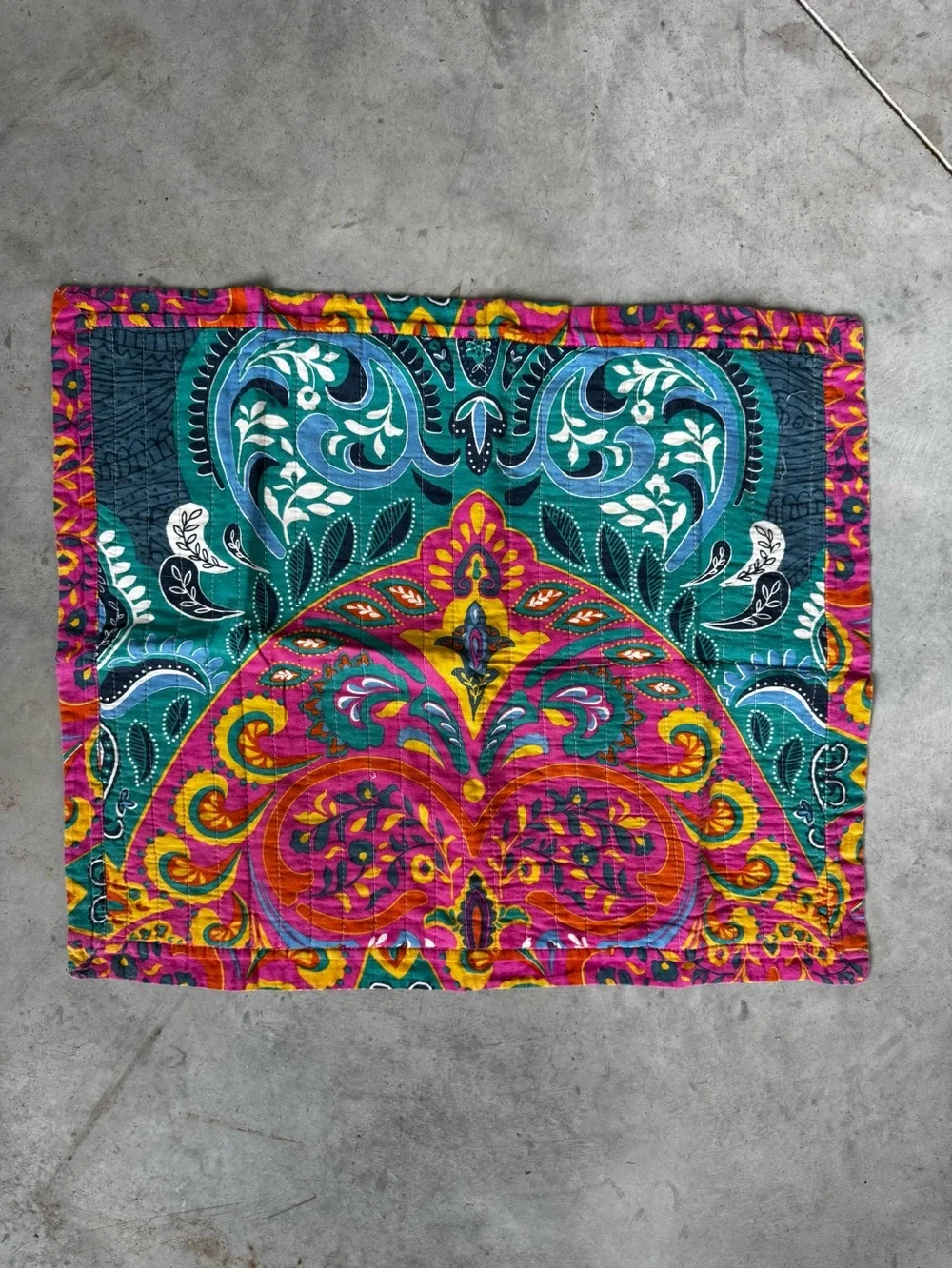 SINGLE LUSH cotton bohemian standard size quilted pillow sham